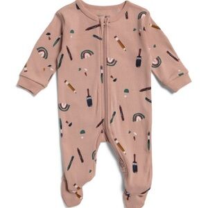 Petit Lem Mauve One Piece with Artistic Print